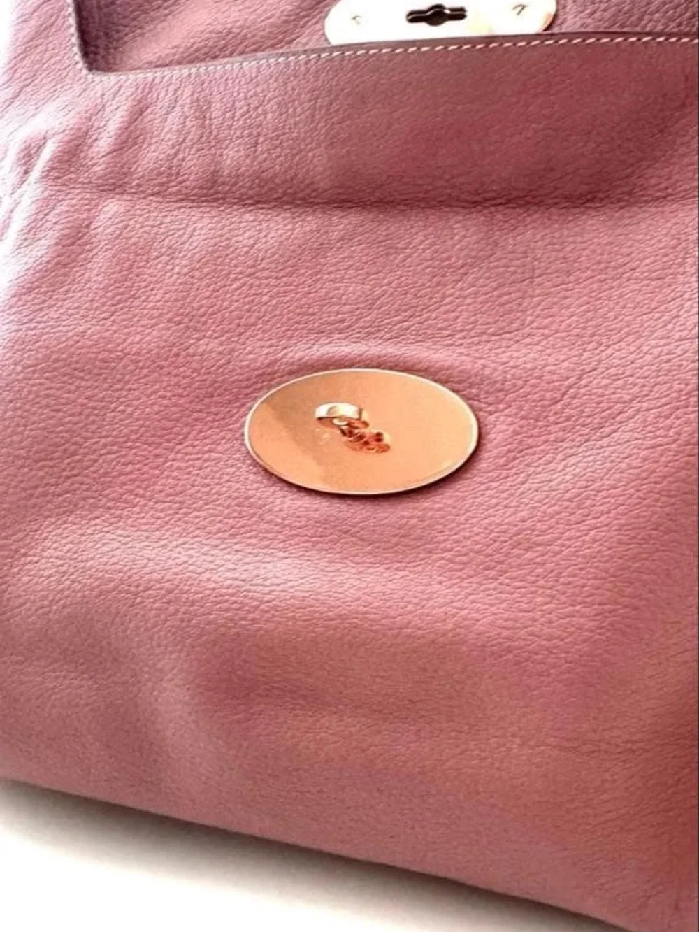 Mulberry Fold-Over Clutch in Dusty Rose with Gold Hardware